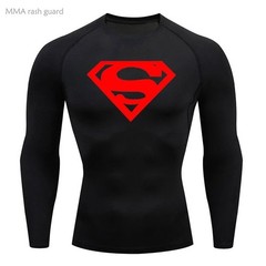 Superman T-shirts Superhero Gym Short Compression Sleeve Tee Tops Shirt Men TOP