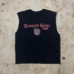 Late 00’s Armored Saint red logo sleeveless band tee Size L