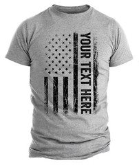 Custom Made Shirt USA Flag Patriotic Personalized T-shirt Your Own Printed Text