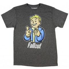 Fallout Vault Boy Officially Licensed Gamer Adult T Shirt Gray – Medium