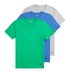 Polo Ralph Lauren Men’s Green-Blue-Gray Classic Fit Crew-Neck 3 Pack T-Shirt