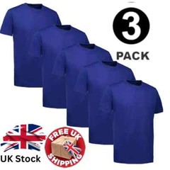 Men’s Plain T-Shirt 3 Pack 5 Pack 100% Cotton Heavy Blend BIG SIZE S to 5XL Tees