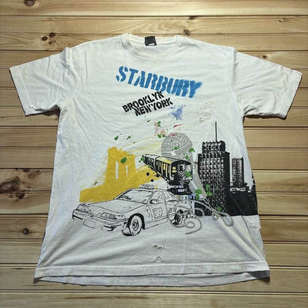 Vintage Stephen Marbury Starburst Brooklyn New York NBA Art Shirt Size Large