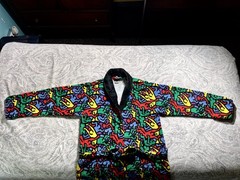 Keith Haring Allover Plush Print Bath Rope Men’s M-L size Miulticolor on Black