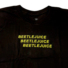 Beetlejuice Unisex Men’s T-Shirt Size Large Black Short Sleeve Two Sided