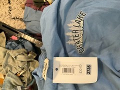 Comfort Colors Men’s Crater Lake National Park T-Shirt M Washed Denim Graphic T