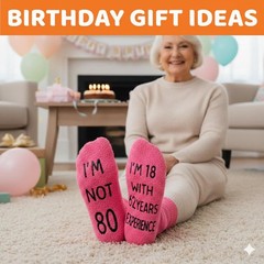 80th Birthday Gift Socks for Women, Funny Novelty Presents for 80 Year Old Lady
