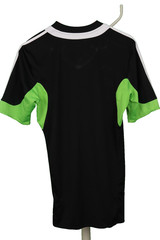 adidas short sleeve shirt football Med 38-40 in chest black green white mens