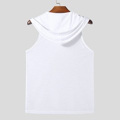 Men Sexy Transparent Hooded Sports Tank Tops Sleeveless T-shirt Fitness Vest Top