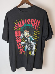 My Hero Academia T Shirt 2XL Black Smash Anime Graphic Mens