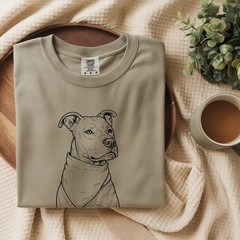 Custom Pet Line Art Portrait Comfort Tee Personalized Dog Cat Shirt