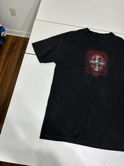 Hot Leather Celtic Cross T Shirt Large Black Gothic Biker West Coast Chopper VTG