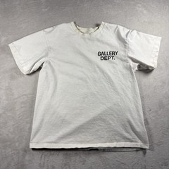 Gallery Dept Shirt Men’s S Beige Hollywood CA Double Sided Logo Streetwear #6A