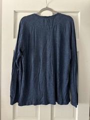Apolis Global Citizen 100% Cotton Blue Raglan Long Sleeve Shirt Top XXL