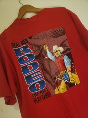 Vtg 90s Wrangler Rodeo TShirt XL Western Cowboy Horse Graphic USA Red
