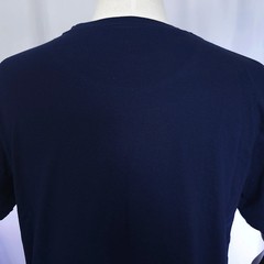 Aquascutum t-shirt monogram Manica Corta mens L P2P 21 Blue Cotton