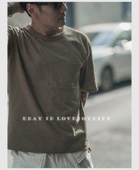 NON STOCK Drop Shoulder Pocket T-Shirt Loose Fit Men’s Heavyweight Cotton Tee