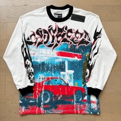 NEW Godspeed Rock sports car pattern Tee Washed Mens Long Sleeve T-shirt