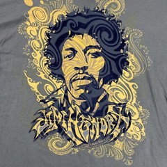 ODM Jimmy Hendrix Shirt Mens XL Textured Fabric Graphic Short Sleeve