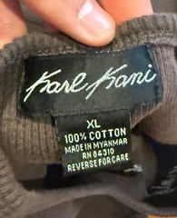Karl Kani Tank Top Shirt Mens XL Brown Ribbed Logo Hip Hop Streetwear Cotton