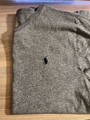 Polo Ralph Lauren Gray Heather V-Neck T-Shirt Men’s Large Black Pony Logo