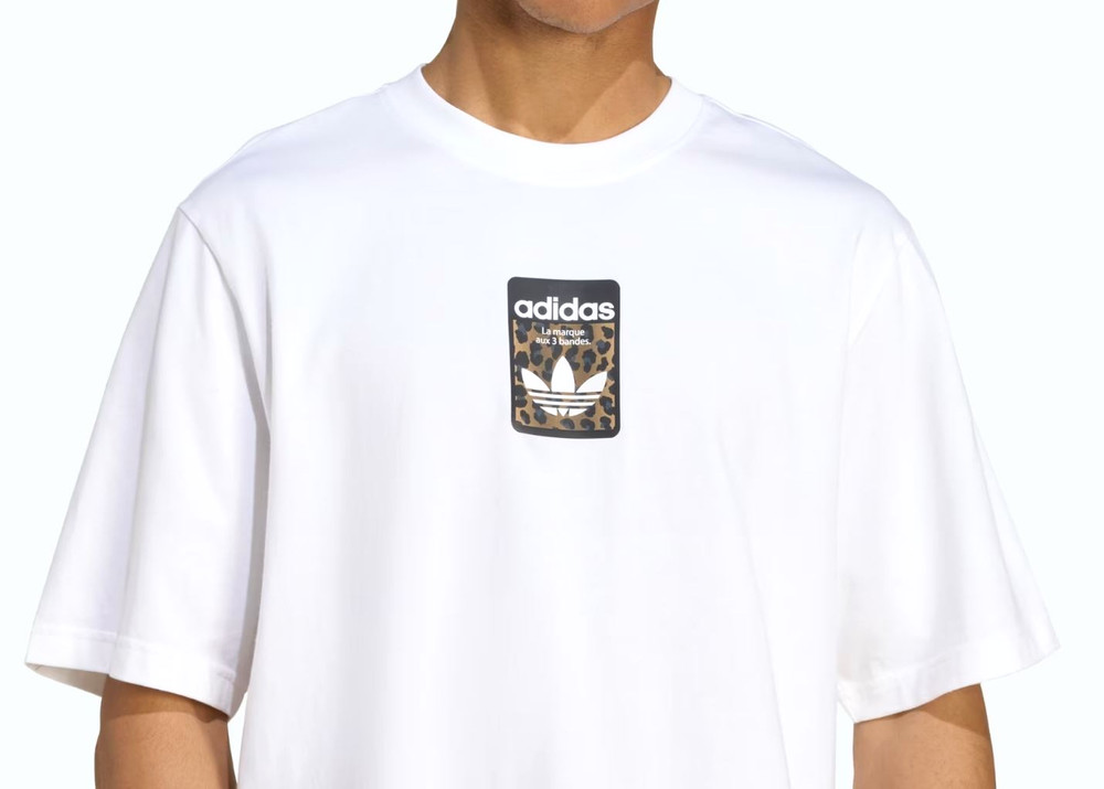 NEW MEN’S ADIDAS ORIGINALS LEOPARD LOGO TREFOIL TEE SHIRT ~SIZE XL #JV7570