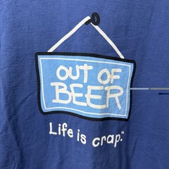 Vintage Y2K Life Is Crap Beer Parody Joke Humor T-shirt Men’s Size: Large Blue