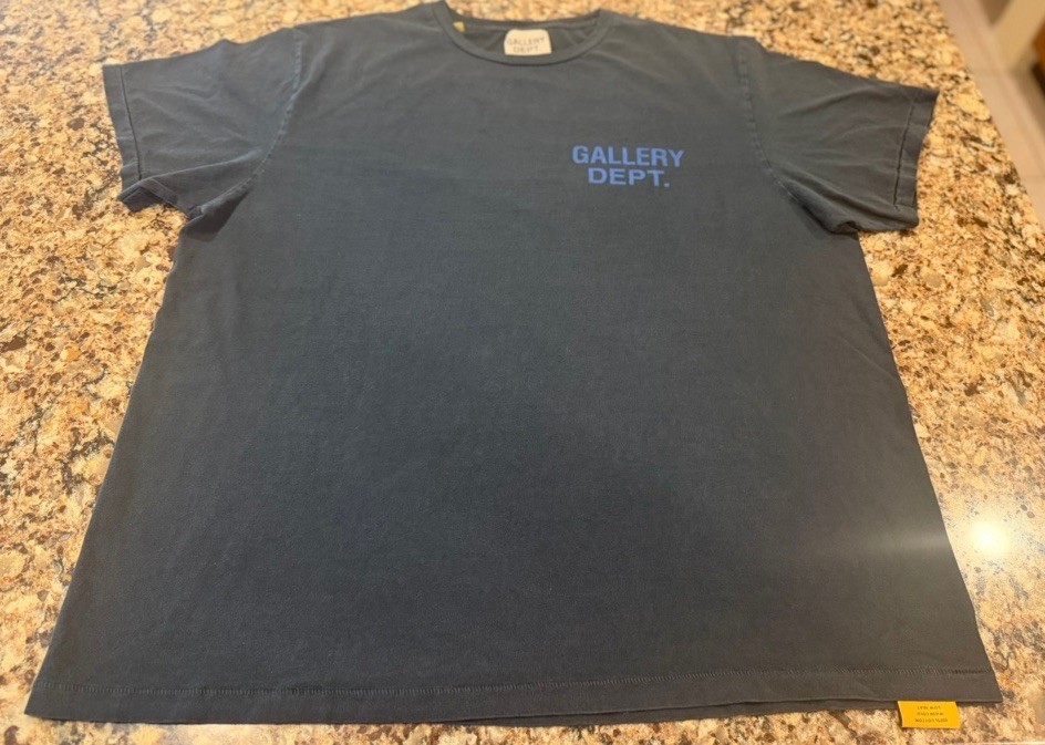 Gallery Dept Hollywood CA Logo Blue Tee Size XL Authentic Ships Same Day