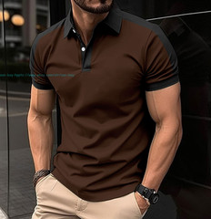 Summer Men’s Casual Shirts Short Sleeve Classic Button T-Shirt Fashion Golf Tops