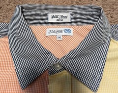 Vtg Ecko Unltd Shirt Men 2XL Blue Plaid Patch Colorblock Pastel Fun Chambray