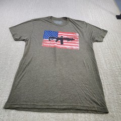 Black Rifle Coffee Company Shirt Men Medium Stretch Quick Dry Military Green USA
