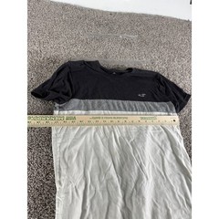 Hollister Mens Must-Have Collection Colorblock T-Shirt Black Grey White Small