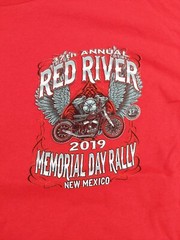 Suna Mens Motorcycle Apparel Red River Bike Rally Short Sleeve Red Size Large