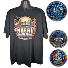 THM Designs Walking Bread Christian Graphic Tee NWT XXL Gildan G500 DTF