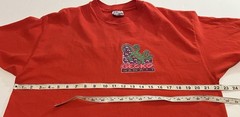 Vintage 90s Gecko Hawaii Graphic T Shirt Red Neon Lizard Logo Single Stitch XL
