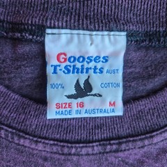Vintage Gooses Aboriginal Art Animal Australia T-Shirt Cotton Acid-Purple Sz.M