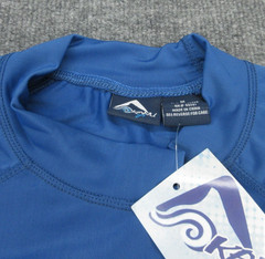 Kanu Surf Rash Guard Mens Medium Blue Mock Neck Short Sleeve Tee Adult M NEW