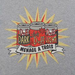 Menage A Trois Duff Lady Dark Simpsons Men’s Medium Light Grey Marl