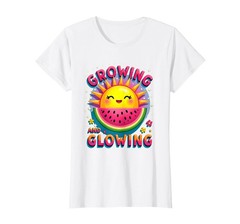 Empowering ‘Growing & Glowing’ Summer Maternity T-Shirt, Women’s White XL