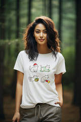 Cute Christmas Cats T-Shirt Women’s Graphic Tee Holiday Gift Cotton Top New