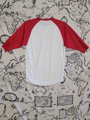 Badger Sport Youth XL Red White Raglan Baseball T-Shirt 3/4 Sleeve Moisture Wick