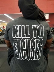 Iron Gods Kill Yo Excuses Long Body T-Shirt Workout Apparel Strong Gym Gear