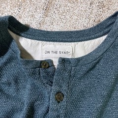 On The Byas Longer Length Henley Tee Shirt Size S #28996
