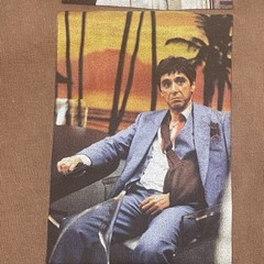 Scarface Shoe Palace Large T-Shirt Tee Brown Embroidered Pacino Montana Movie