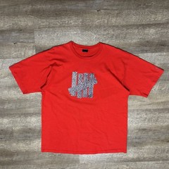 Undefeated LOGO Shirt Men’s XL Red Short Sleeve UNDFTD Y2K Elephant print