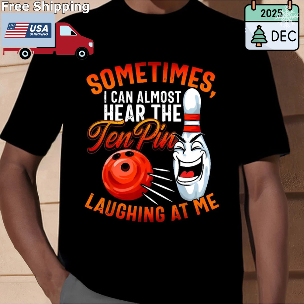 Casual Cotton Blend 1pc Tenpin Bowling Humor Men’s T-Shirt – Crew Neck