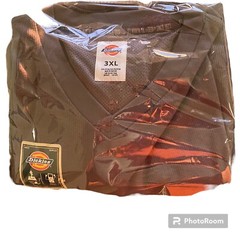3XL Dickies Performance Knit Media Pocket Short Sleeve Gray V Neck Shirt 65-35