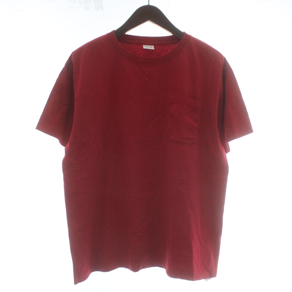 STANDARD CALIFORNIA Tshirt Cut and Sew Short Sleeve Crew Neck Plain L Red /XZ