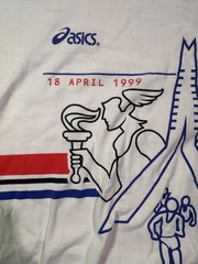 Vintage Asics Marathon Rotterdam 18th April 1999 White T-Shirt Mens Size Large