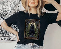 The Black Cat Tarot Shirt, Black Cat Tshirt, Tarot Card Tee, Cat Lover gift